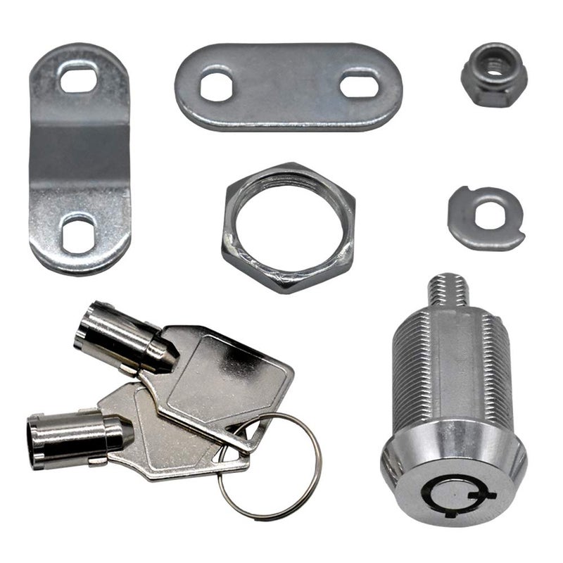NIANNIAN 2Pcs Tubular Cam Lock 1-1/8 inch Cabinet Lock Keyed Alike with Chrome Finish for Vending Machine Tool Box Mailbox ATM - Image 3